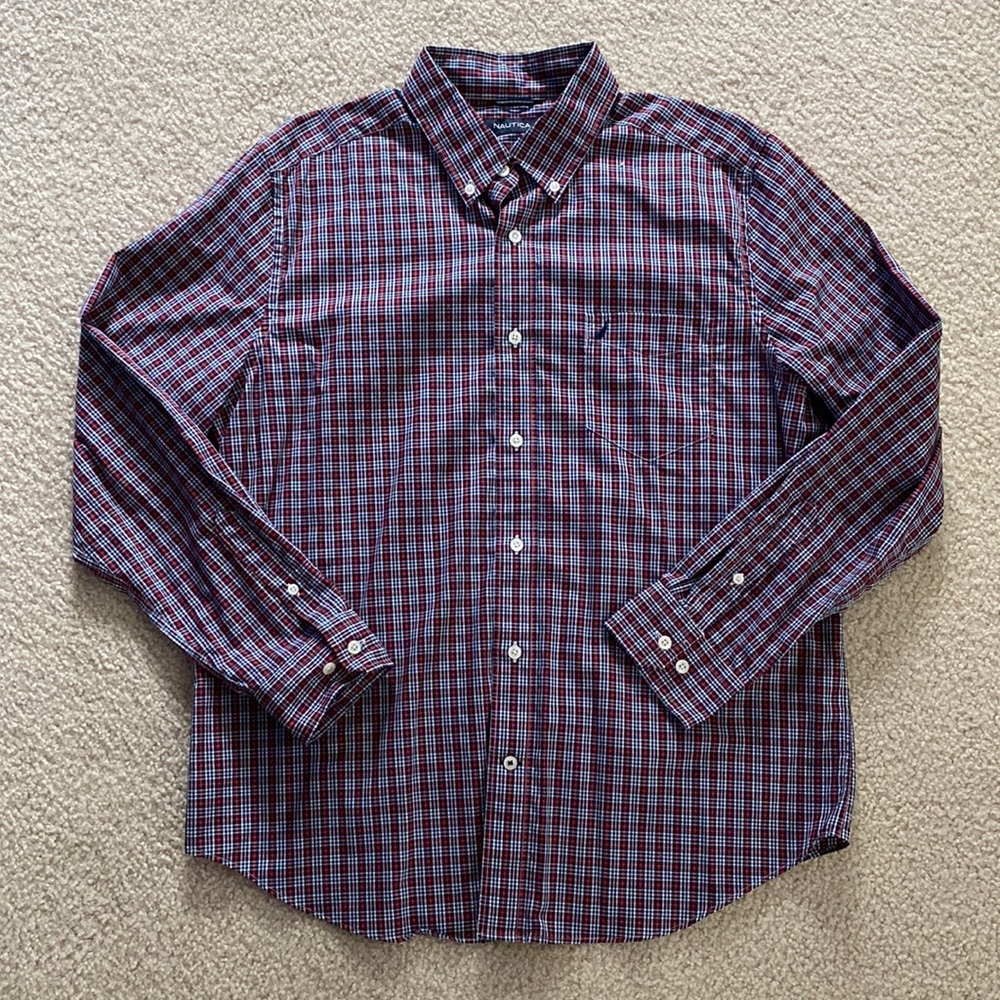 EUC Nautica plaid button down